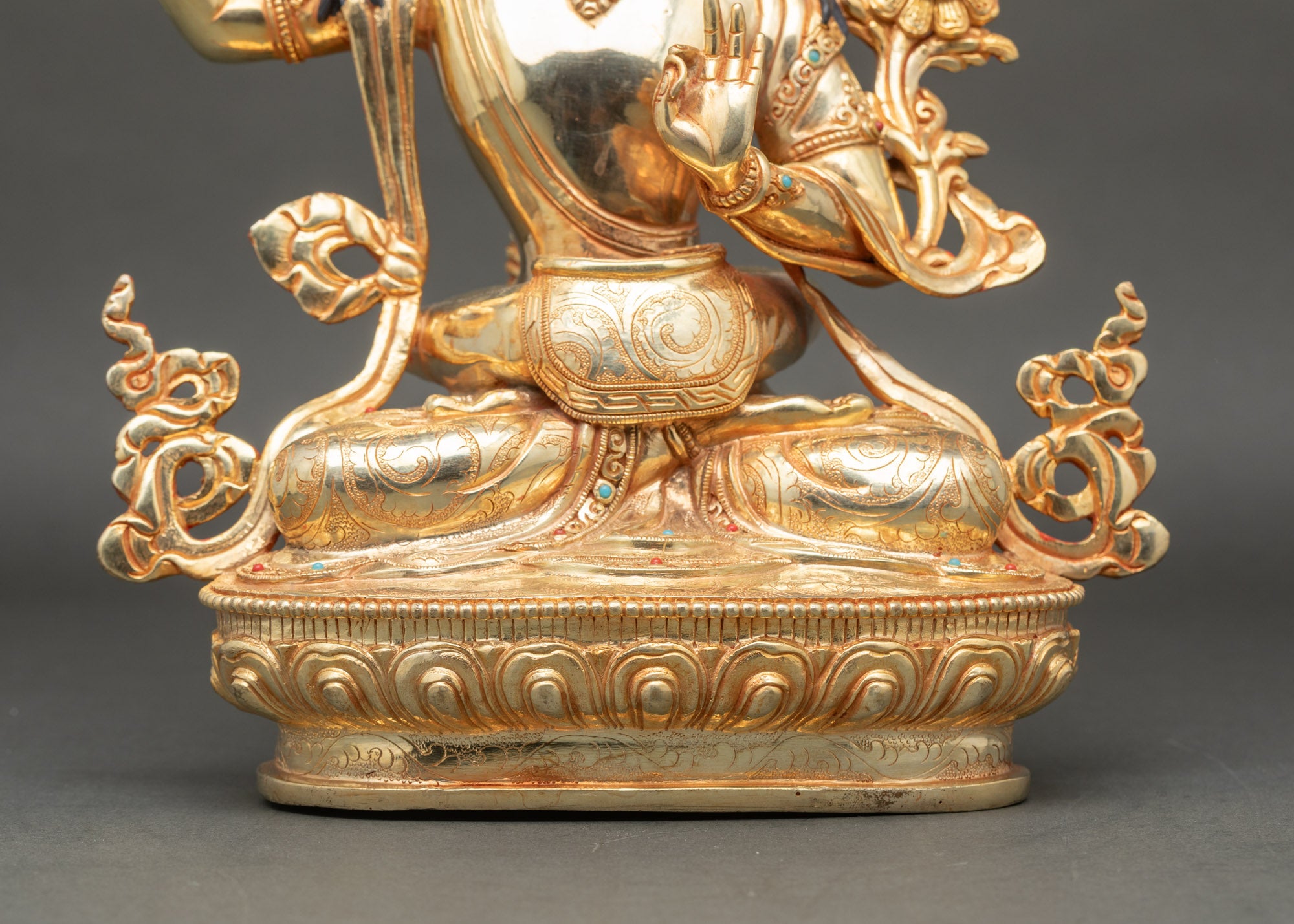 Manjushri with Consort - Handmade Sculpture for Spiritual Harmony