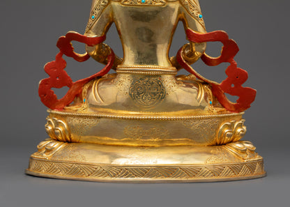 Golden Amitayus Sculpture | Authentic Buddha for Longevity & Blessings