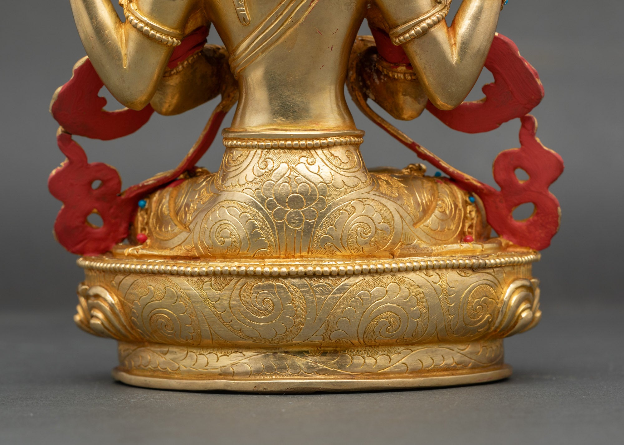 Avalokiteshvara Sculpture – Divine Compassion in Gold Gilded Copper