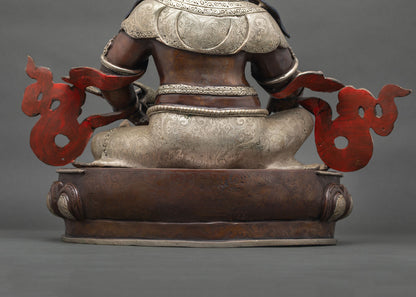 Lord Dzambhala – Oxidized Copper Statue of Wealth Guardian