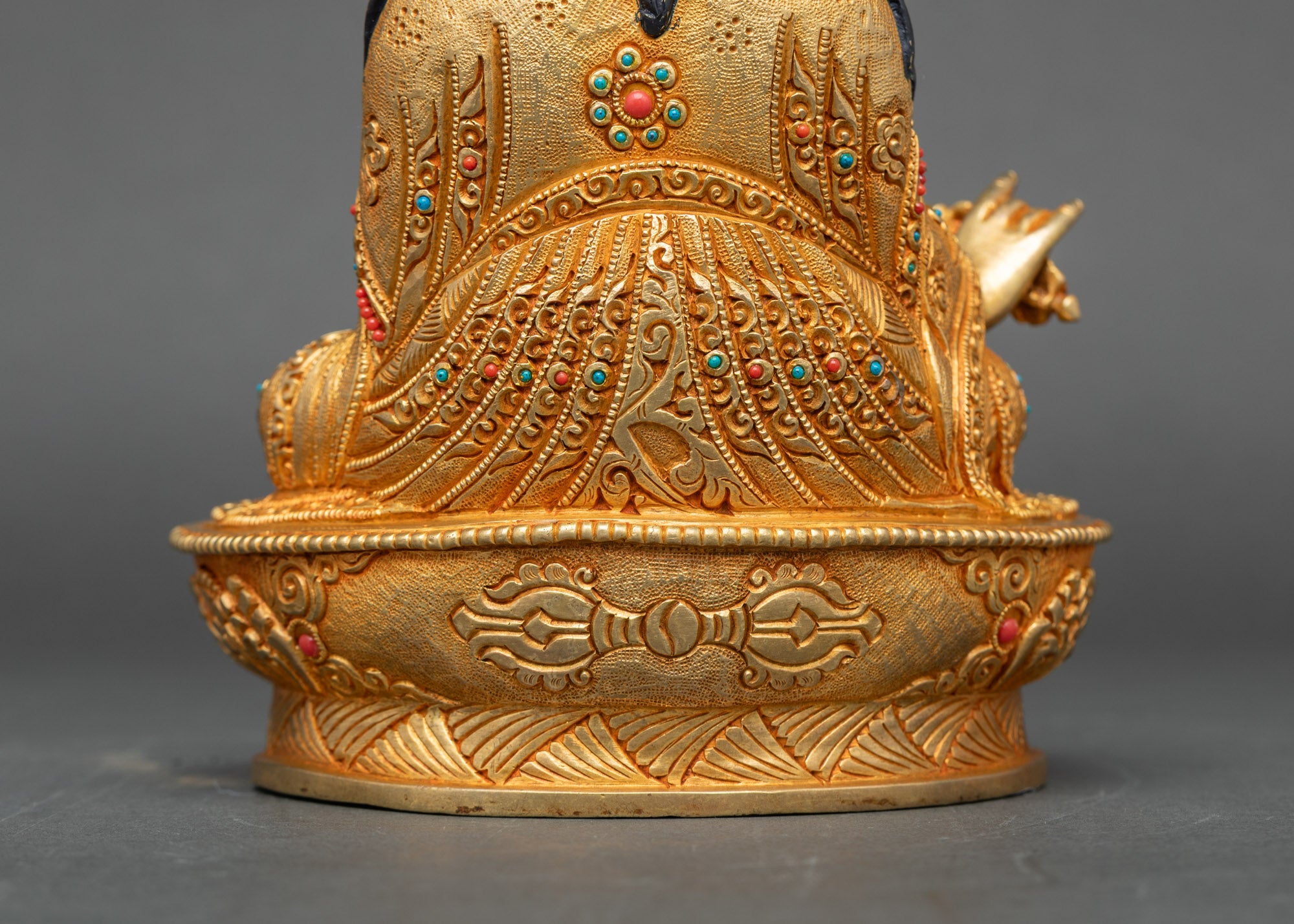 Guru Rinpoche Statue | Nepalese Artisan Copper and Gold Sculpture
