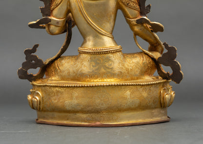 Green Tara Statue | Hand-Carved Nepalese Buddhist Art