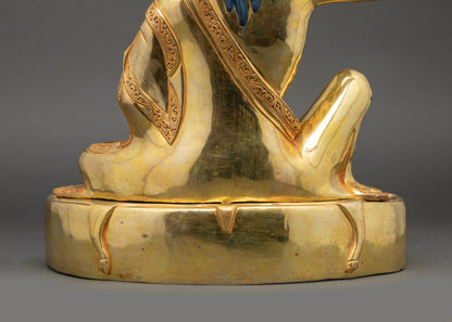 Handmade 24K Gold-gilded Milarepa Statue for Meditation