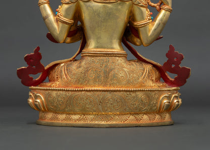 Four-Armed Avalokiteshvara Statue | Tibetan Art from Nepal