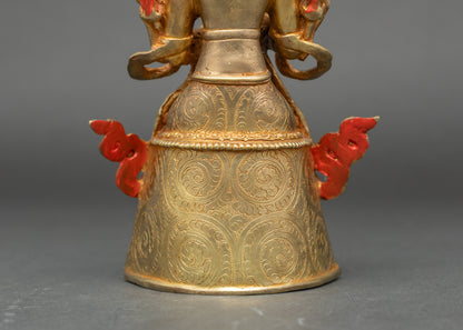 Maitreya Buddha – Serene 24k Gold Gilded Tibetan Sculpture