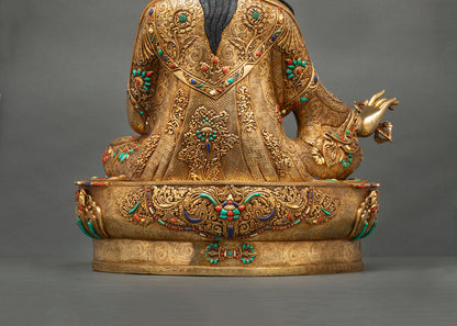 Guru Rinpoche Statue | Traditional Lost-Wax Cast Art from Nepal