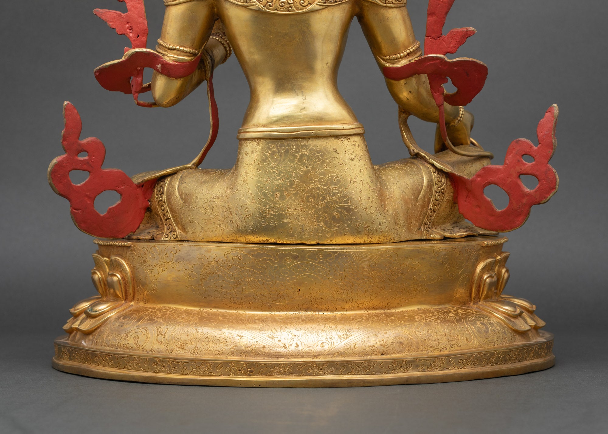 24K Gold Hand-Carved  Green Tara Statue for Spiritual Space