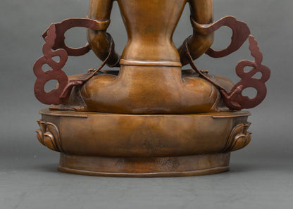 Amitayus Altar sculpture | Lost-Wax Handcrafted Himalayan Statue