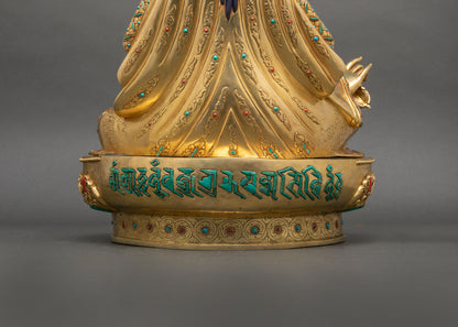 Big Guru Rinpoche Statue | 24K Gold Fire-Gilded Copper Figurine