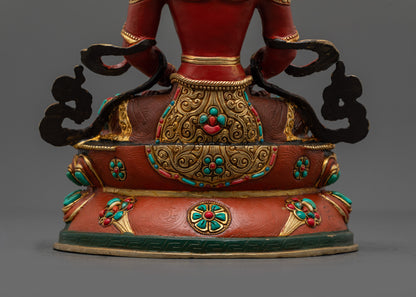 Handcrafted Amitayus Sculpture | Tibetan Buddhist Longevity Deity