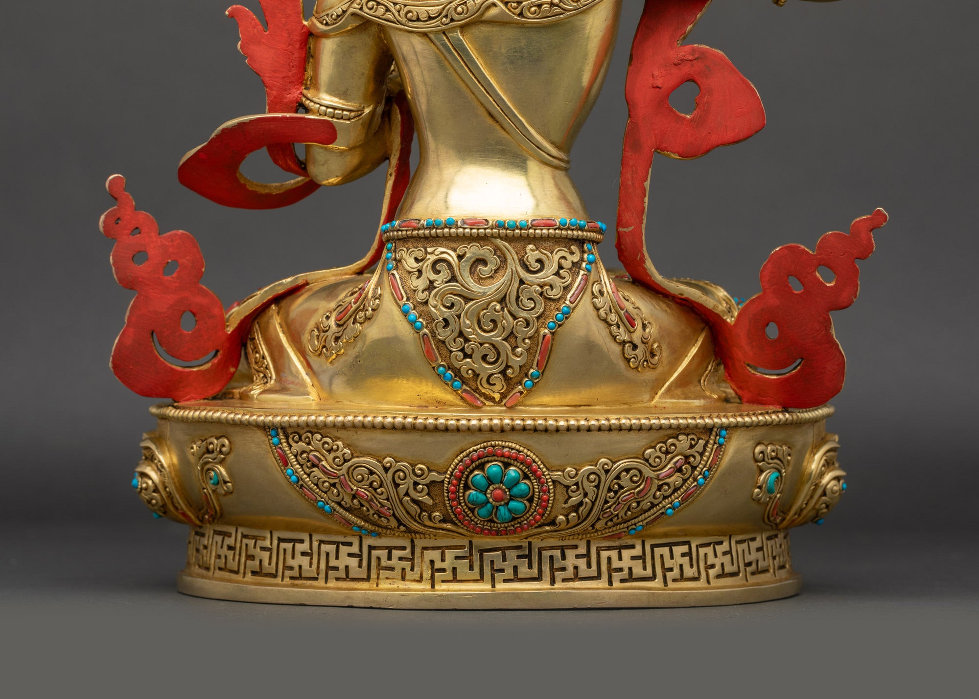 Premium Manjushri Statue | Handmade Gold Fire-Gilded Copper Sculpture