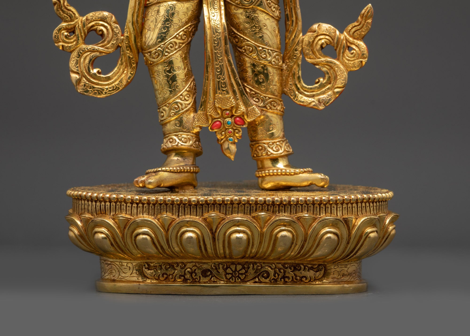 Standing Chenrezig Statue | Gold Fire-Gilded Avalokiteshvara Sculpture