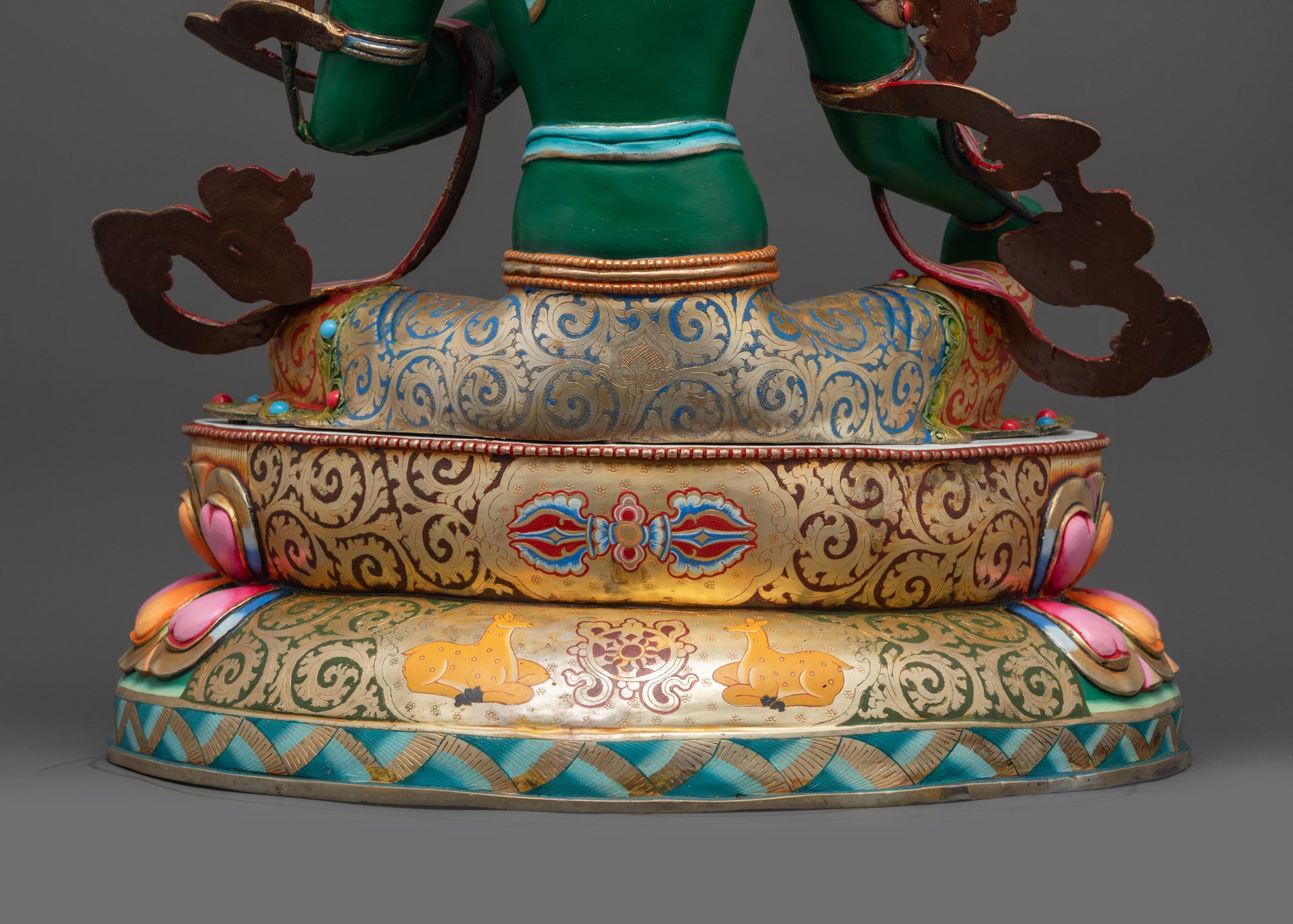Vibrant Green Tara Statue | Spiritual Goddess Idol for Meditation