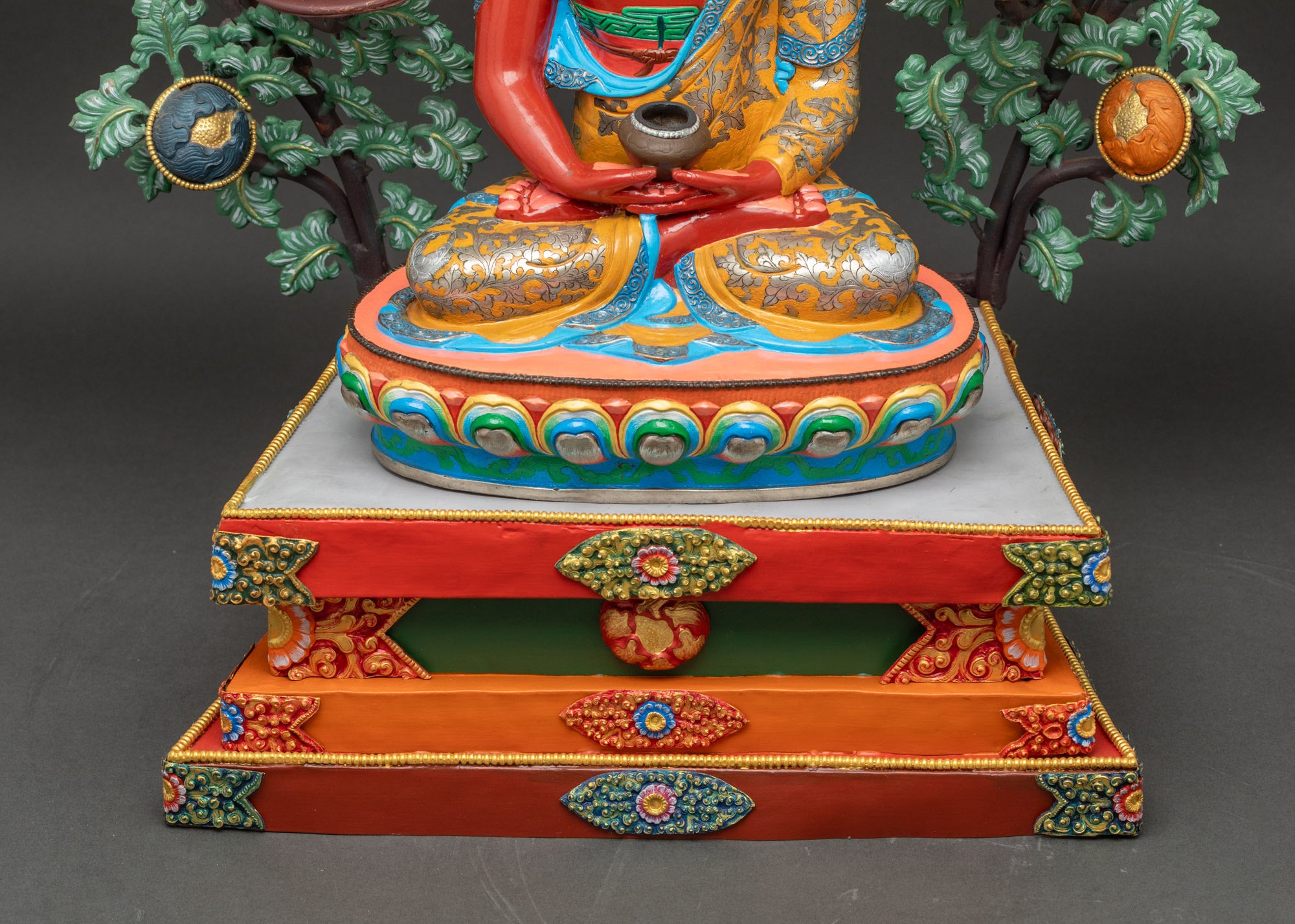 Amitabha Buddha and Five Dhyani Buddhas | Sacred Bodhi Tree Sculpture