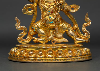 Vajrapani Statue | 24K Gold Gilded Copper Artwork