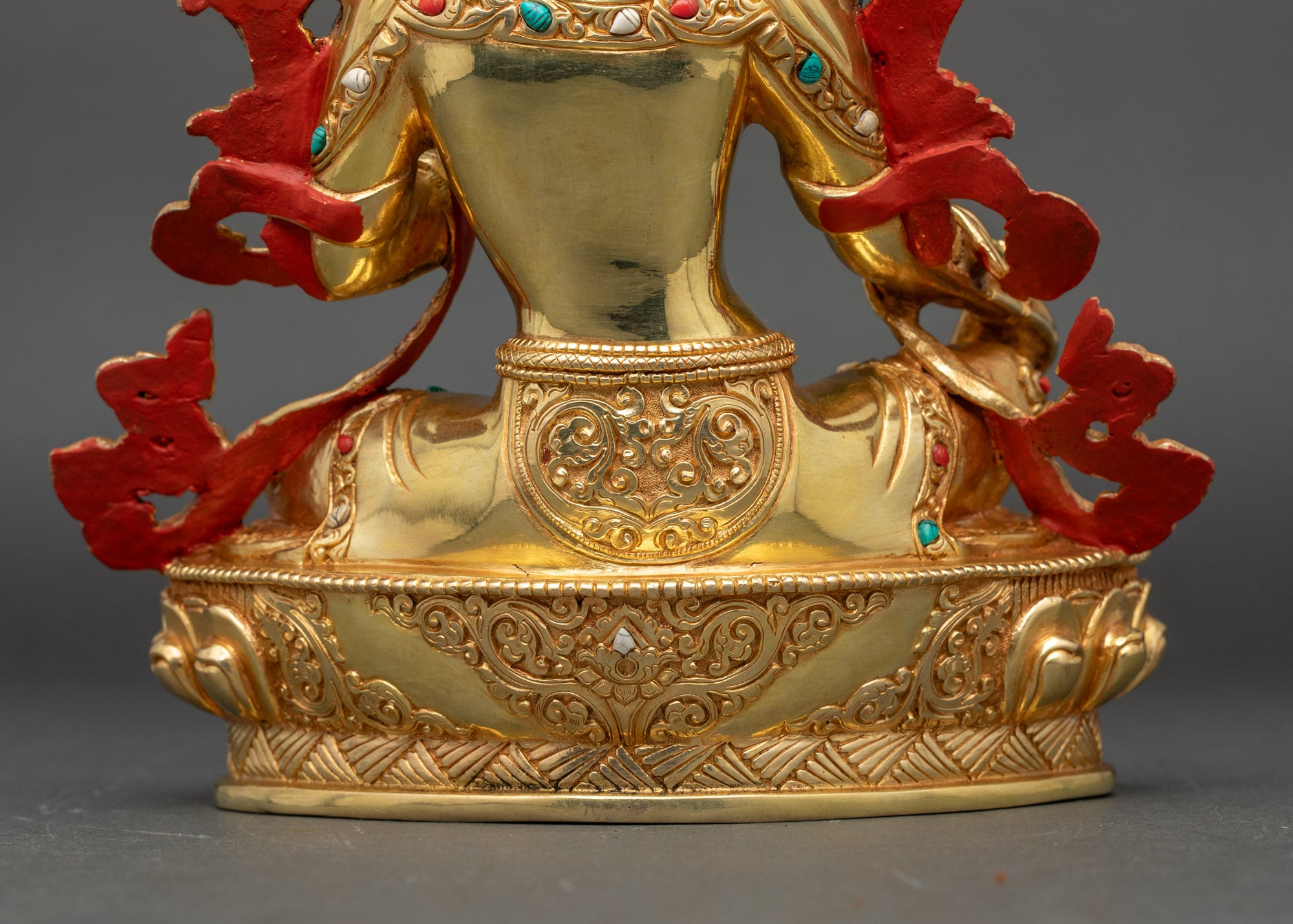 Hand-Carved Buddhist Deity Green Tara Statue for Sacred Space