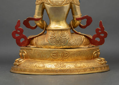 Handcrafted Amitayus Bodhisattva Statue for  Longevity and Healing