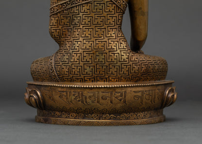 Shakyamuni Buddha Statue with Antique Finish | Nepali Handcraft