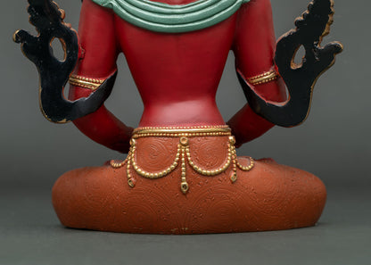 Hand-Painted Amitayus Buddha Statue – Buddhist Deity of Longevity