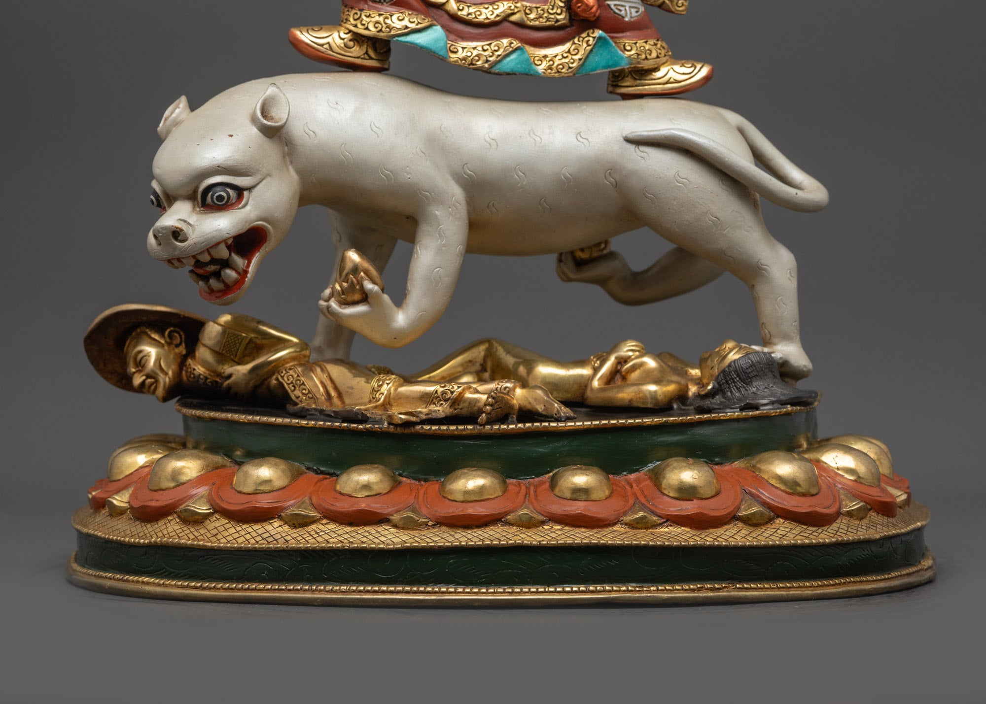 Hand-painted Dorje Drolo Statue | Fierce Deity for Courage and Blessings