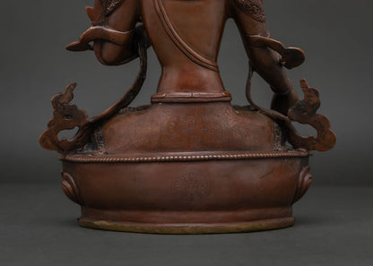 Oxidized White Tara Statue | Seven Eyed Female Buddha Sculpture