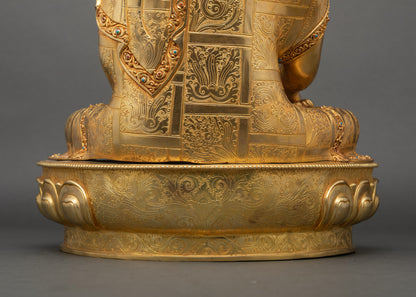Crowned Shakyamuni Buddha Statue | Enlightened Buddha Figurine