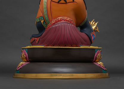 Guru Rinpoche Statue (50cm) | Hand-Painted Buddhist Copper Sculpture