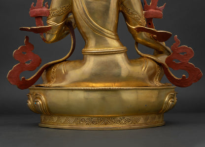 Sacred Green Tara Statue | Traditional Newari Buddhist Artwork