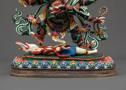 Fierce Six-Armed Mahakala Statue | Himalayan Buddhist Deity