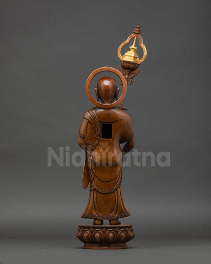 Hand-carved Sculpture of Buddha's Two Disciples