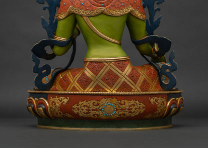 Green Tara Statue for Peace and Protection | Buddhist Deity Sculpture