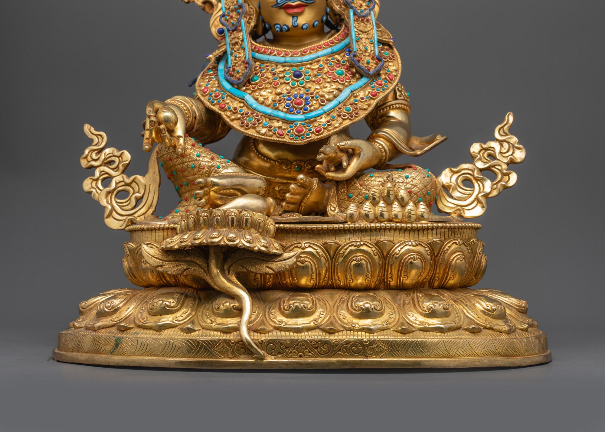 Crowned Dzambhala Statue for Prosperity | Himalayan God of Wealth Art