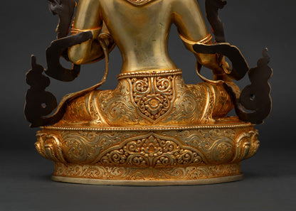 Genuine Handcrafted Green Tara Statue from Nepal | Exclusively Sourced