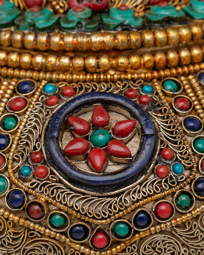 Decorated Buddhist Rice Pot | Handcrafted in Nepal