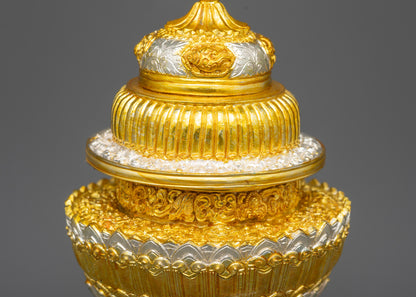 Tibetan Neshi Rice Pot | Ritual Rice Offering Pot for Home Altars