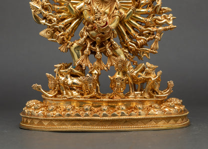 Buddhist Guardian Yamantaka Statue | Traditional Nepalese Artwork