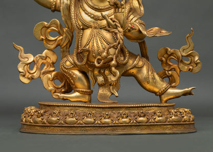 Vajrapani Statue | Handmade 24K Gold-Fire Gilded Copper Art