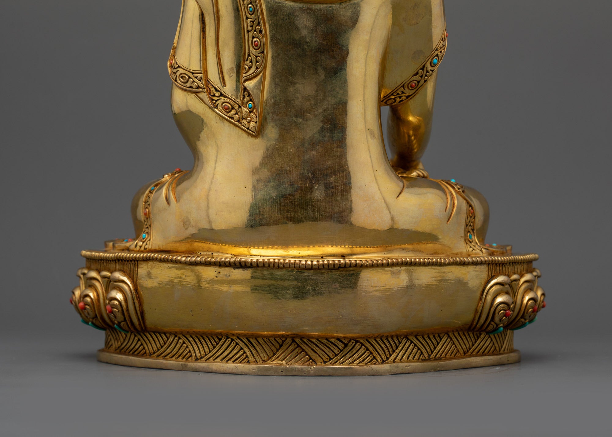 Golden Historical Buddha Shakyamuni Statue | Tibetan Nepalese Artwork