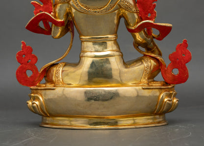 Meditation Green Tara Statue | Handcrafted Patan Nepal Sculpture