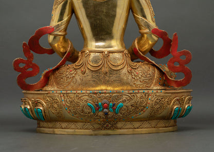 25-Inch Amitayus Statue | Buddhist Long Life Deity Figurine