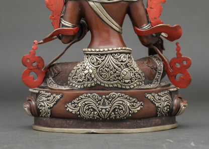 Green Tara Statue | Gold-Painted face Buddhist Deity for Devotion