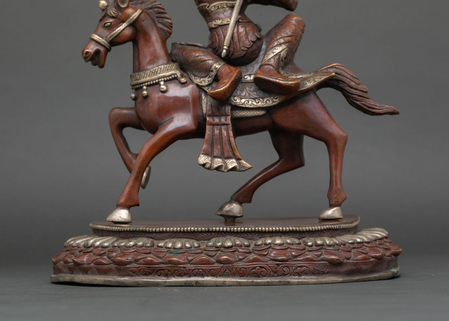King Gesar of Ling – Oxidized Copper Buddhist Warrior Statue