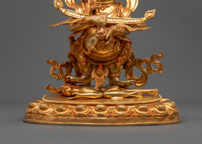 Nepalese Shakya Mahakala Statue | Traditional Himalayan Protector Figure