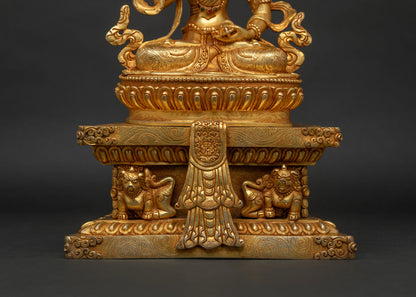Vajrasattva with Throne Statue | Handcrafted Himalayan Buddhist Art