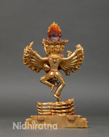 Hevajra Statue | Traditional 24K Gold Gilded Buddhist Art