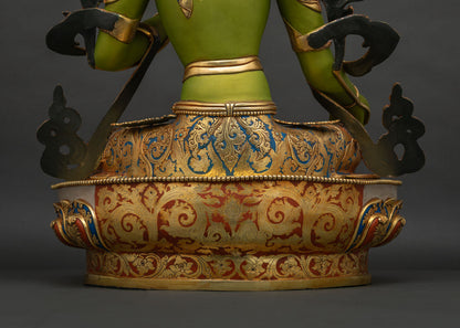 Large Green Tara Statue for Sale | Nepalese Buddhist Artistry