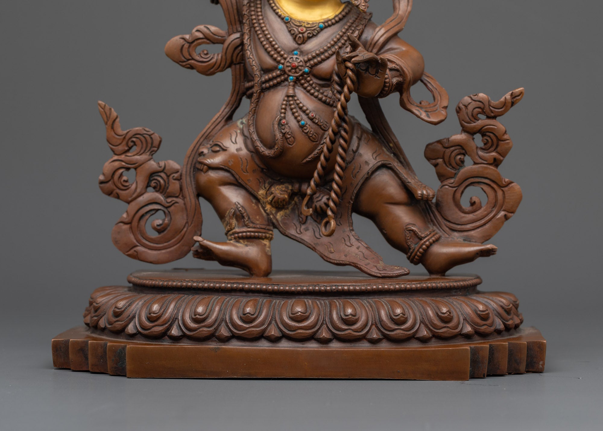 Oxidized Copper Vajrapani Statue | Nepalese Buddhist Guardian Sculpture