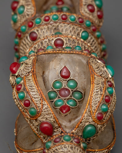 Double-Ended Crystal Dorje Vajra | Buddhist Ritual Tool from Nepal