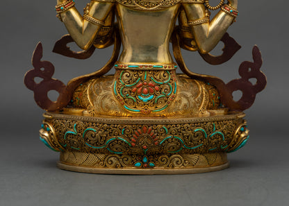 Avalokiteshvara Figurine | Handcrafted Himalayan Devotional Art