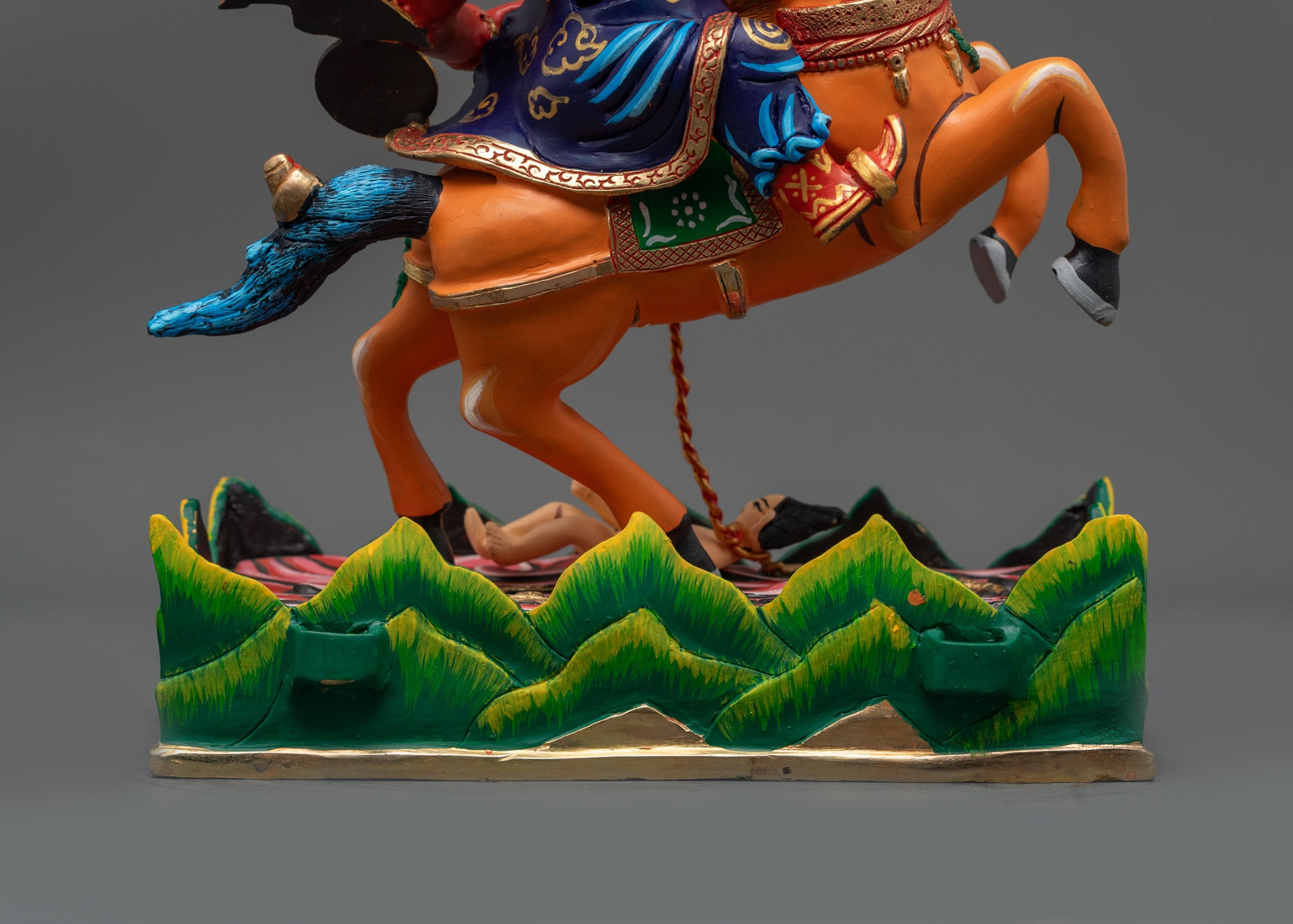 Colored Tsengo Rolpa Chudan Statue | Himalayan Protector Sculpture